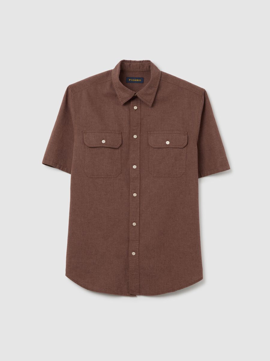 Short Sleeve Brown Shirt Piombo_4