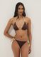 Brown stretch bikini bottoms with contrast tie sides_0