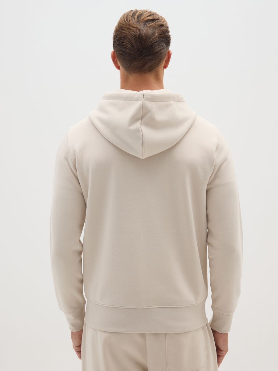Felpa in misto cotone beige regular fit_2