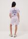 Short in puro cotone viola da ragazza comfort fit con stampe Lakers_2