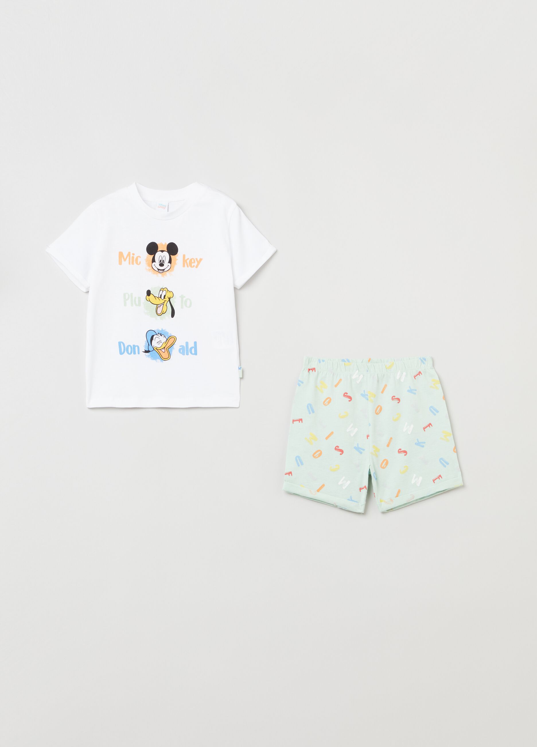 Short cotton pyjamas with Disney characters print