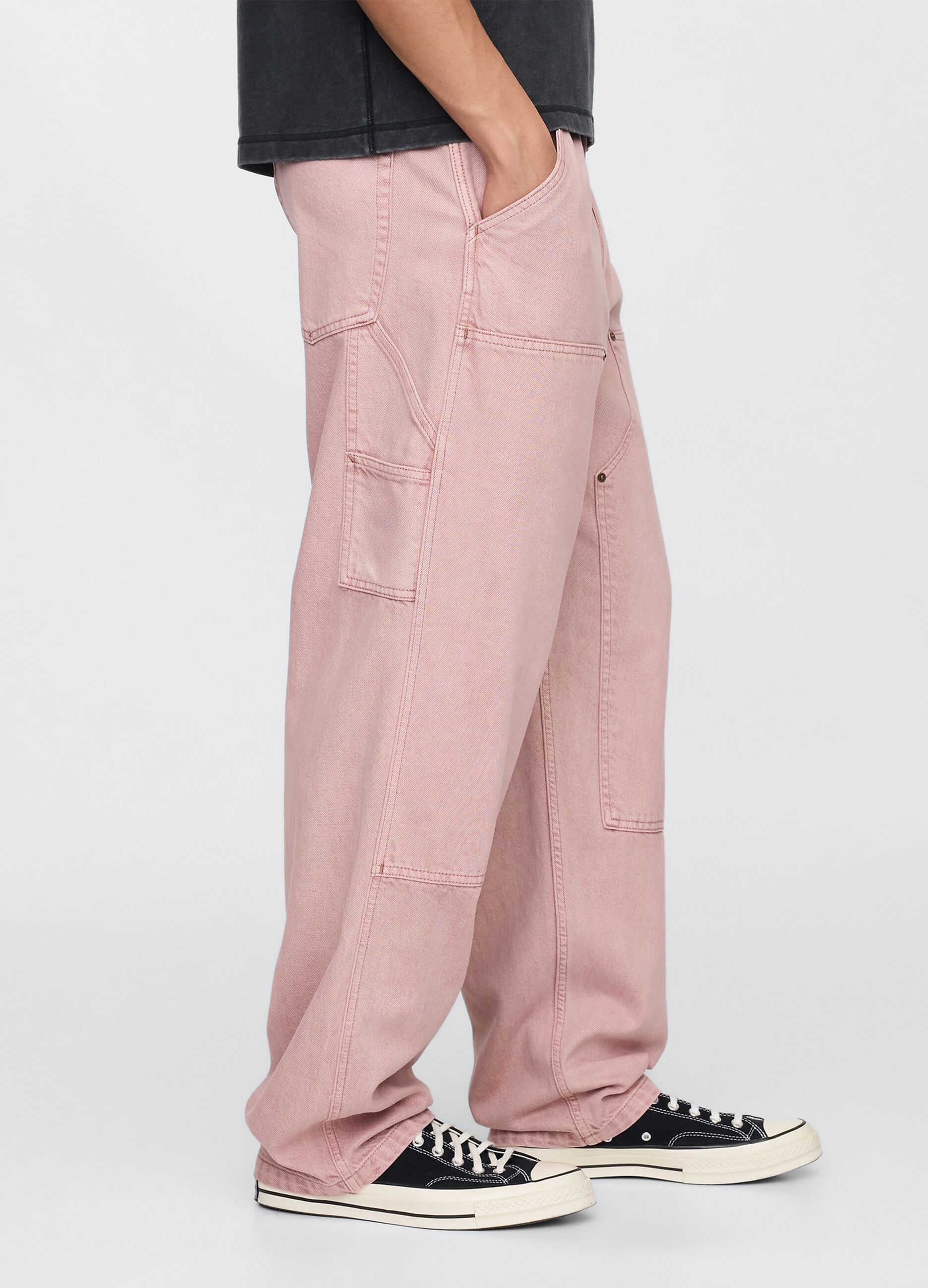 Pink Cargo Trousers with French Pockets