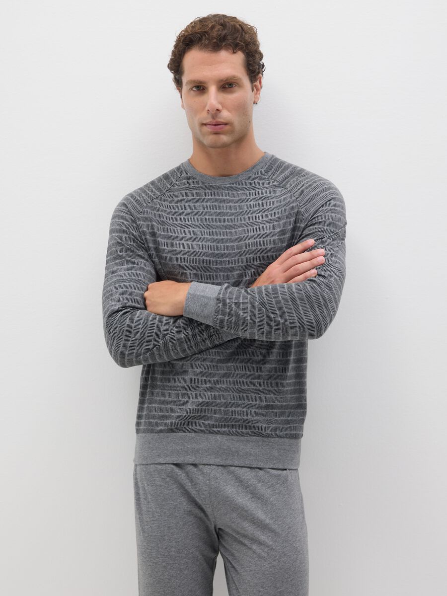 Regular fit grey pure cotton pyjamas_1