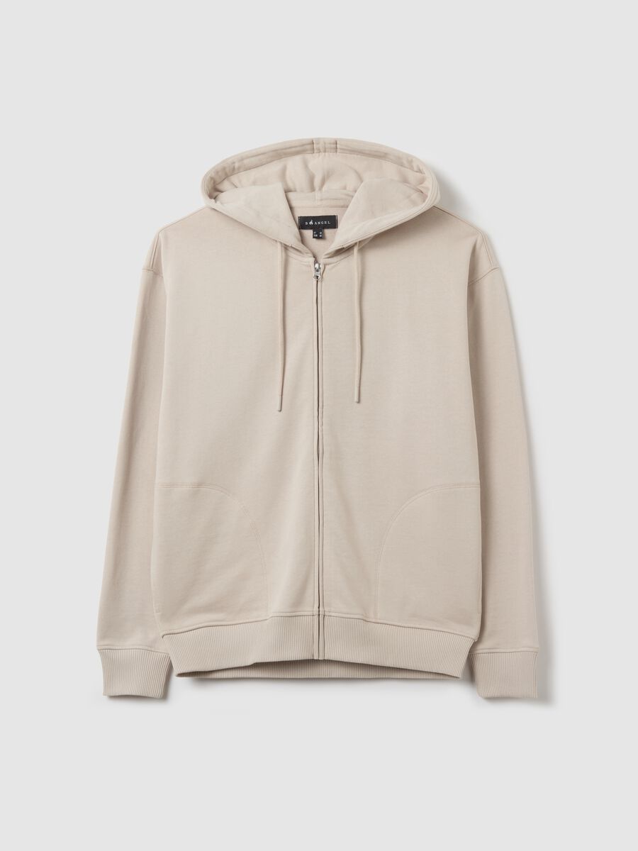 Over-fit full-zip sweatshirt in cotton with hood_4