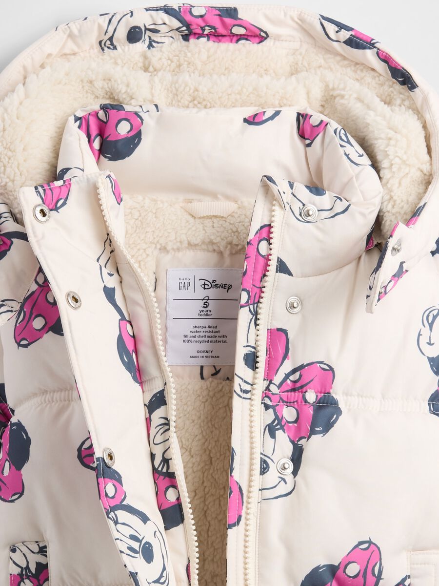 Beige Padded Jacket with Disney Print_2