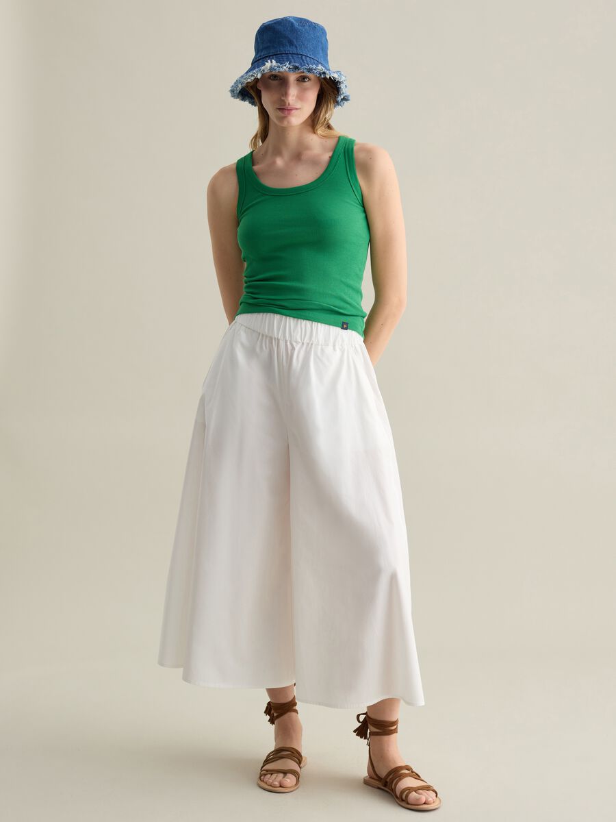 Green ribbed tank top_1