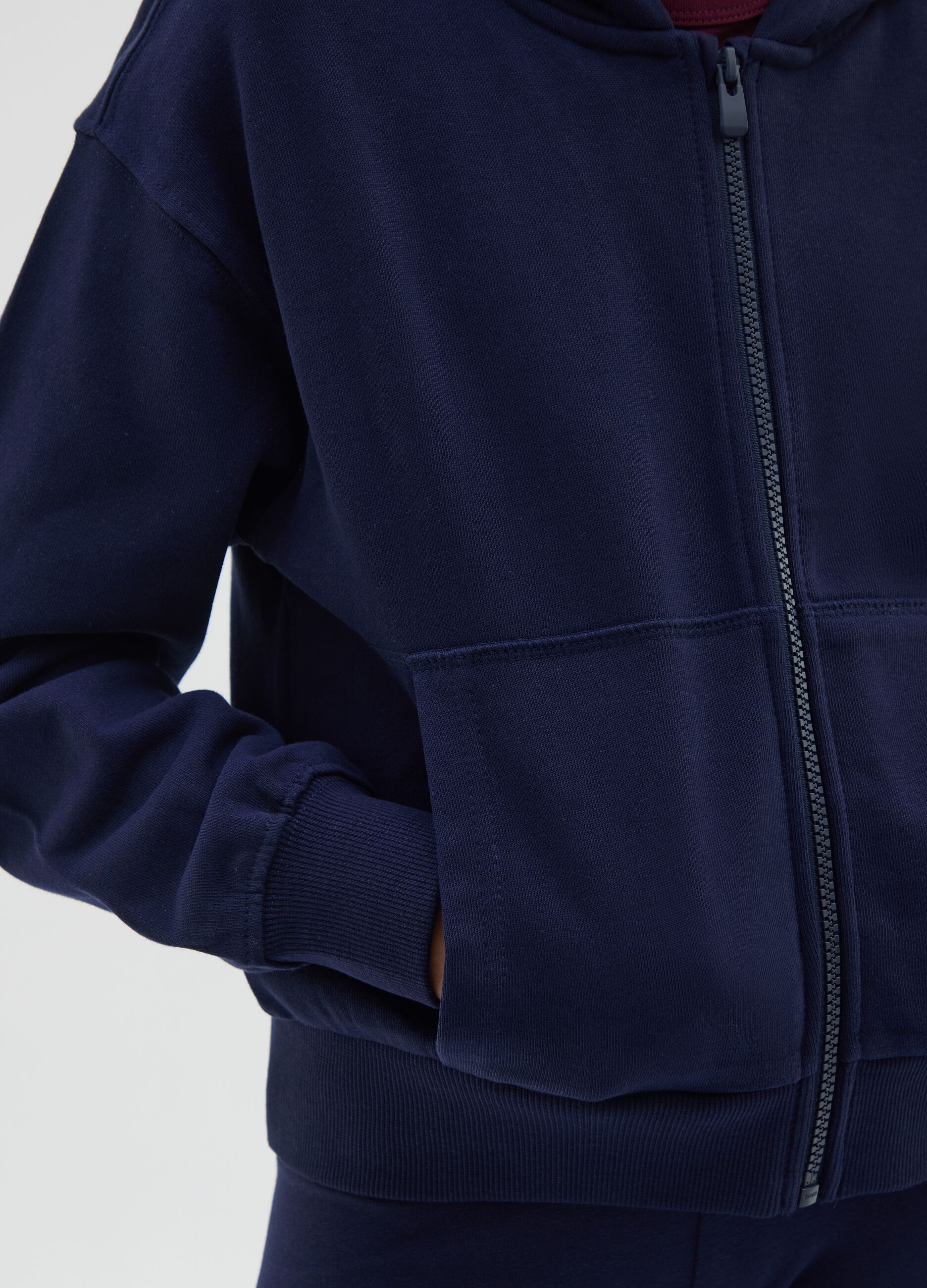 Girls' blue regular fit pure cotton sweatshirt
