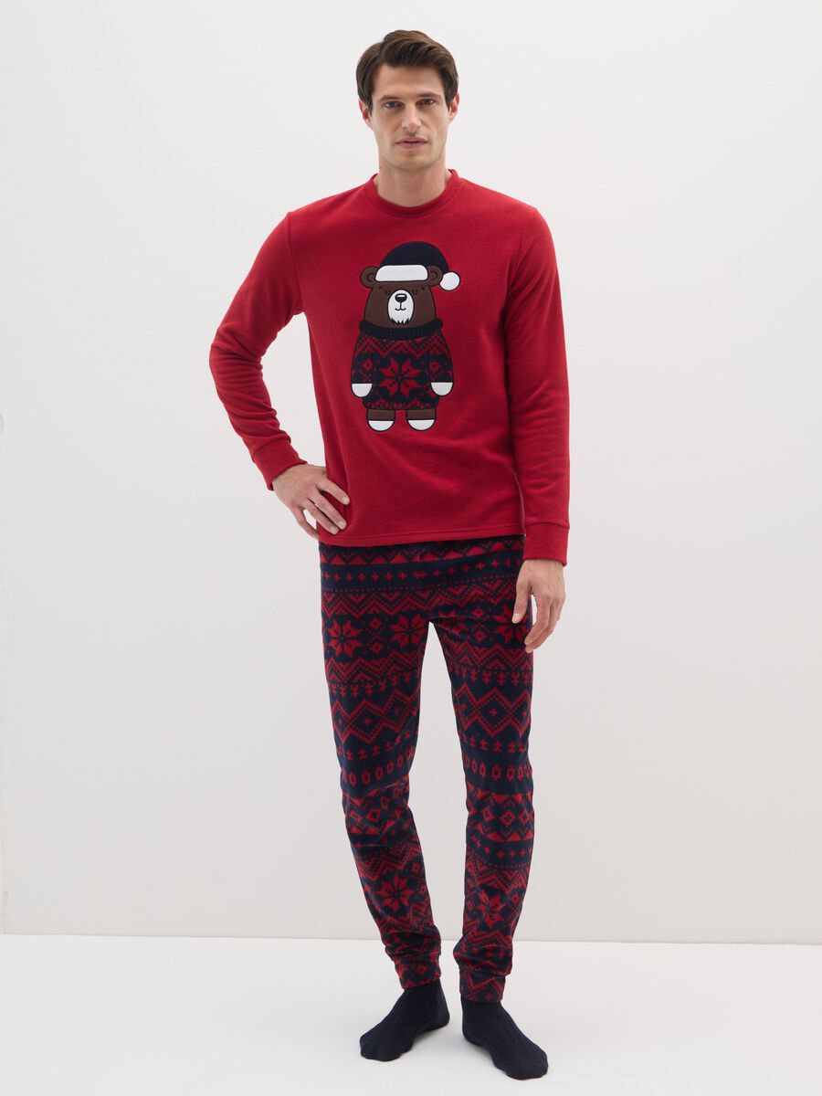 Multicolour regular fit pyjamas with Christmas motif_0
