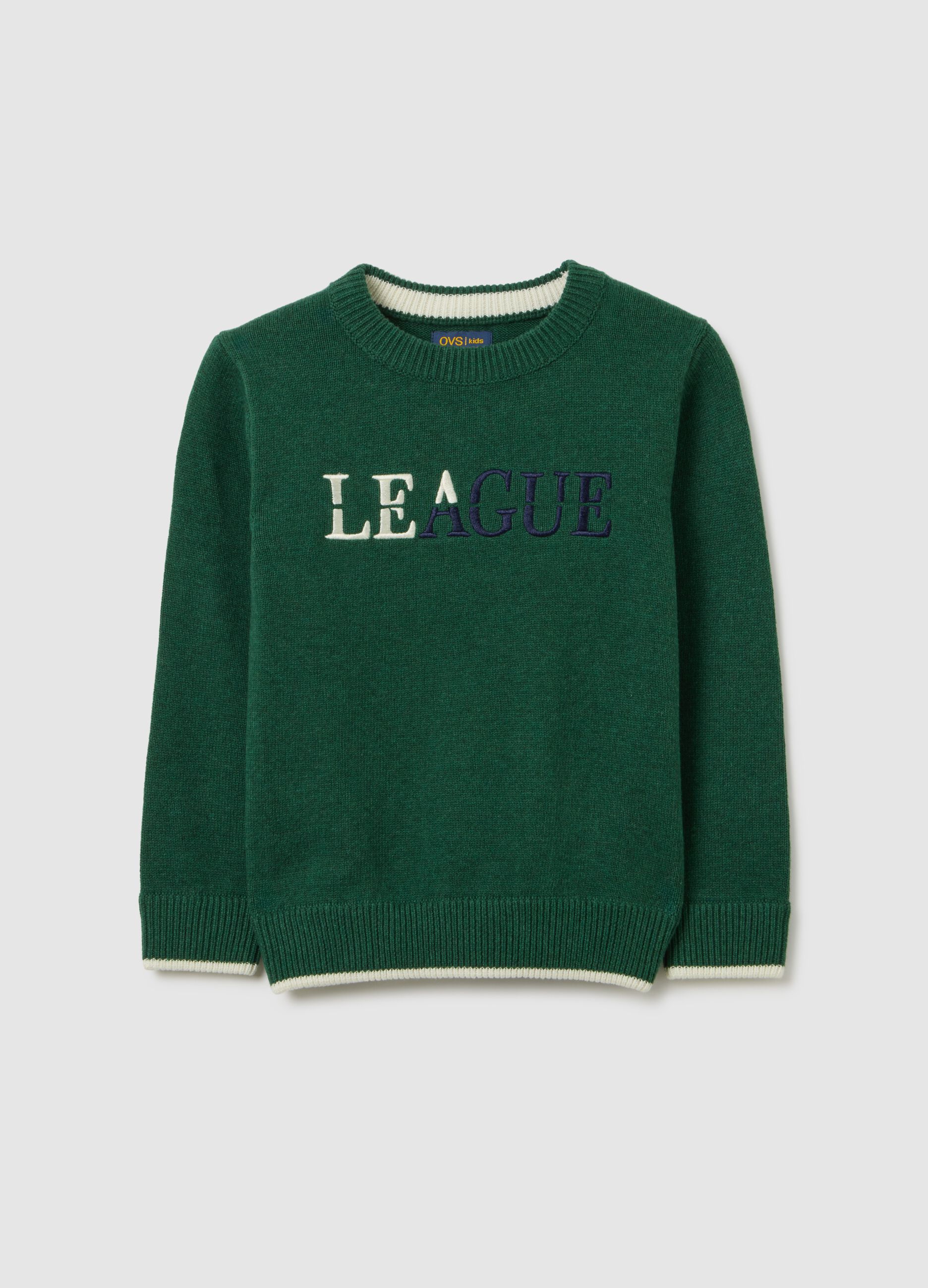 Kids' green oversized pure cotton jumper