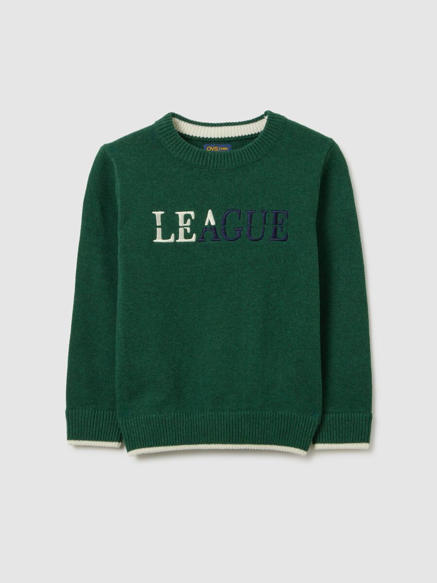 Kids' green oversized pure cotton jumper_0