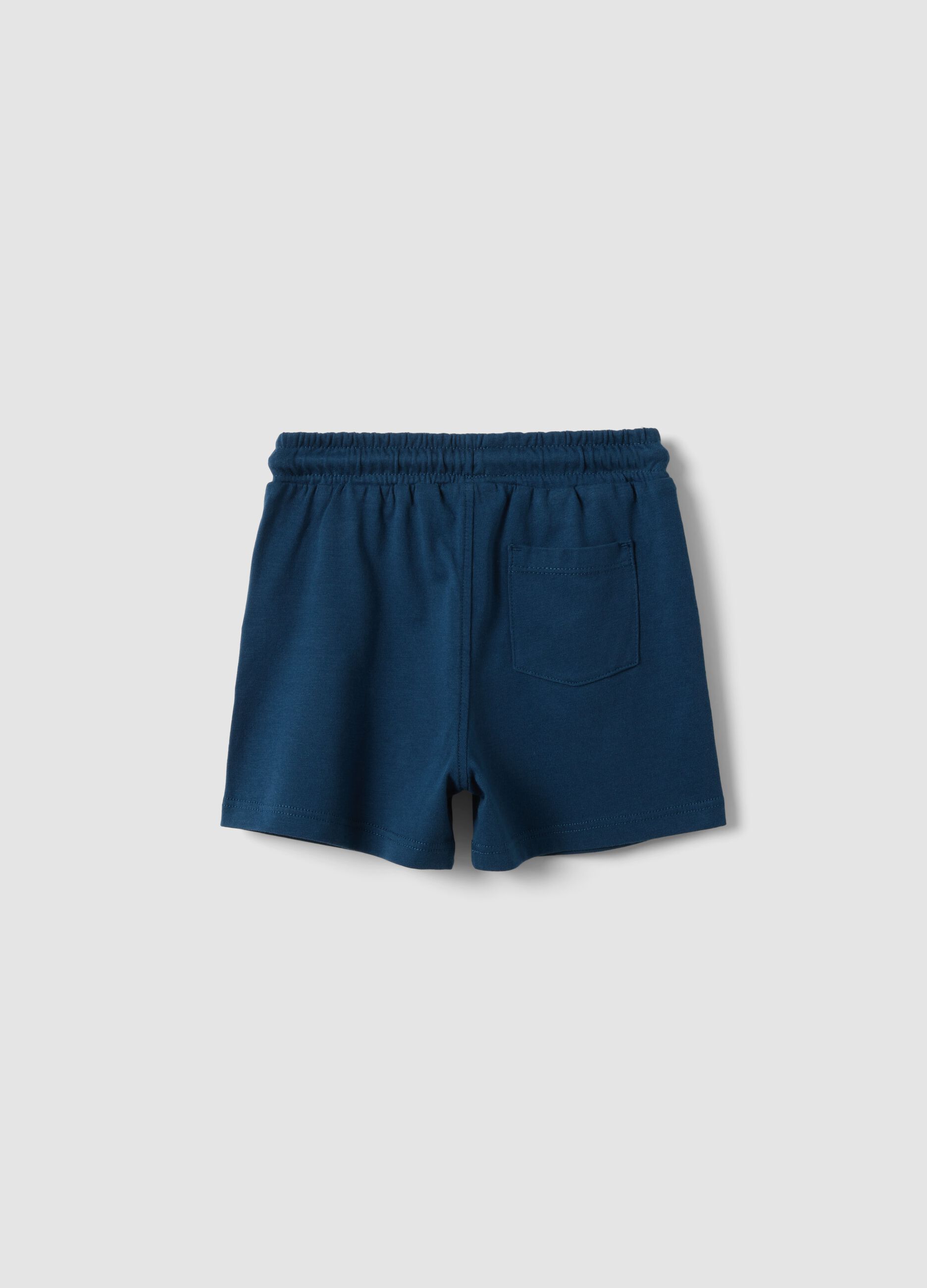 Blue pure cotton boys&rsquo; shorts, regular fit