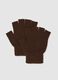 Brown Stretch Fabric Gloves_0