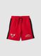 Kids&rsquo; pure cotton red shorts with Chicago Bulls print_0
