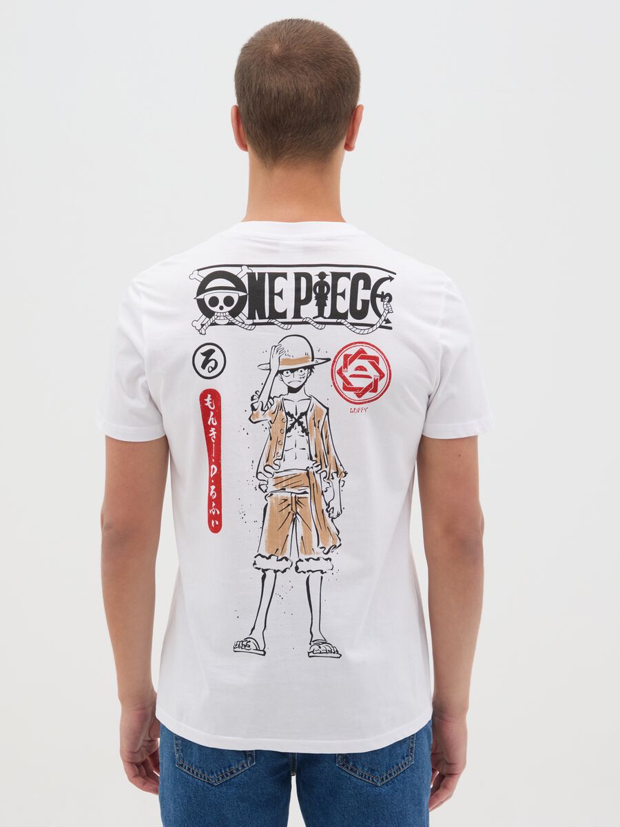 T-shirt da uomo in puro cotone bianca regular fit con stampa rossa_3