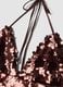Brown sequin stretch-fabric top_5
