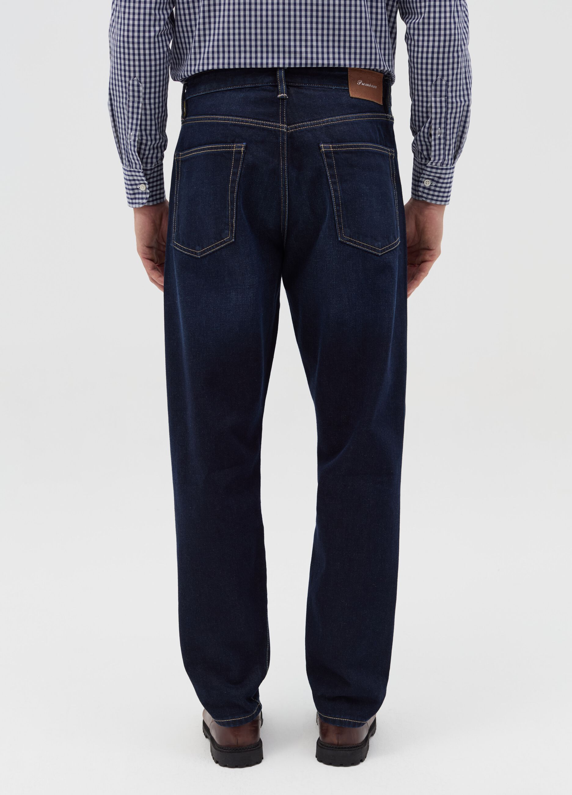 Regular blue tapered-fit jeans