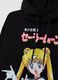 Black regular fit cotton blend sweatshirt with Sailor Moon print_1