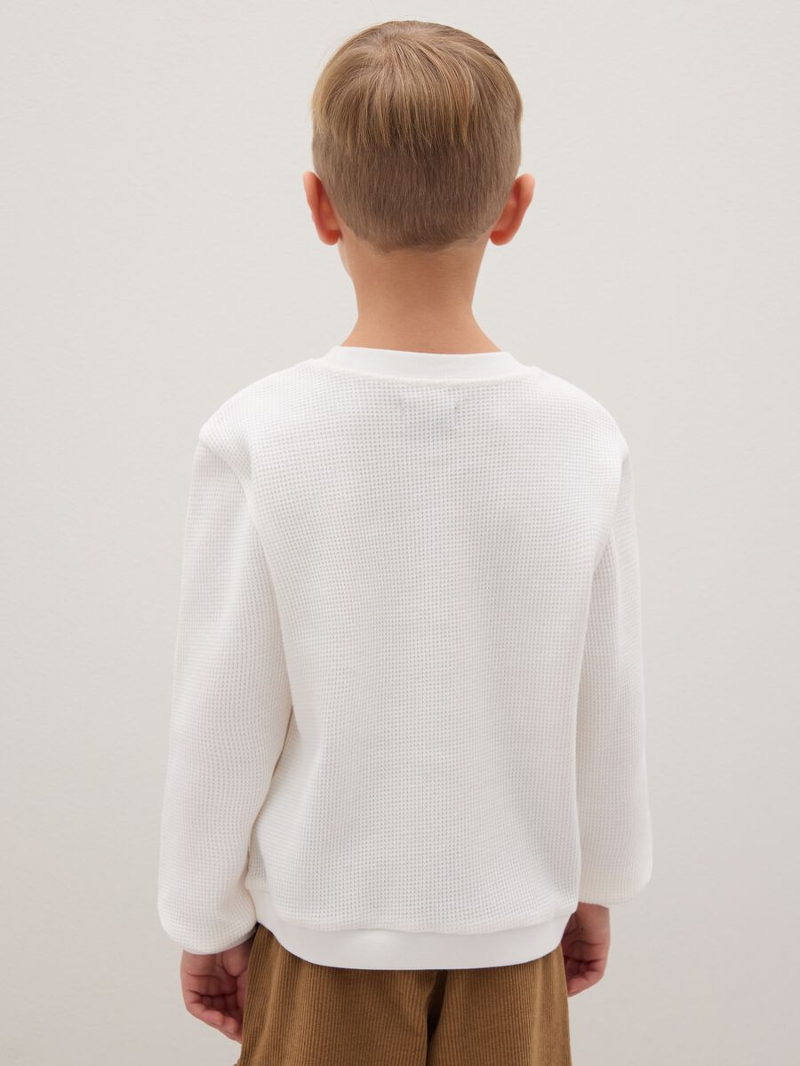 T-shirt da bambino in puro cotone bianca regular fit_1