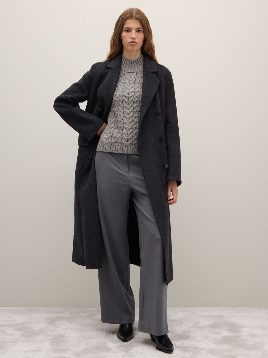 Long black wool blend coat_1