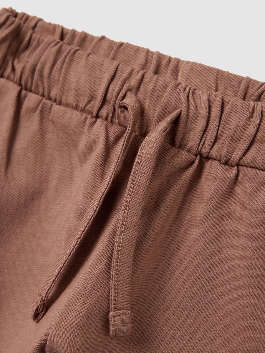 Brown pure cotton regular fit shorts for girls_2