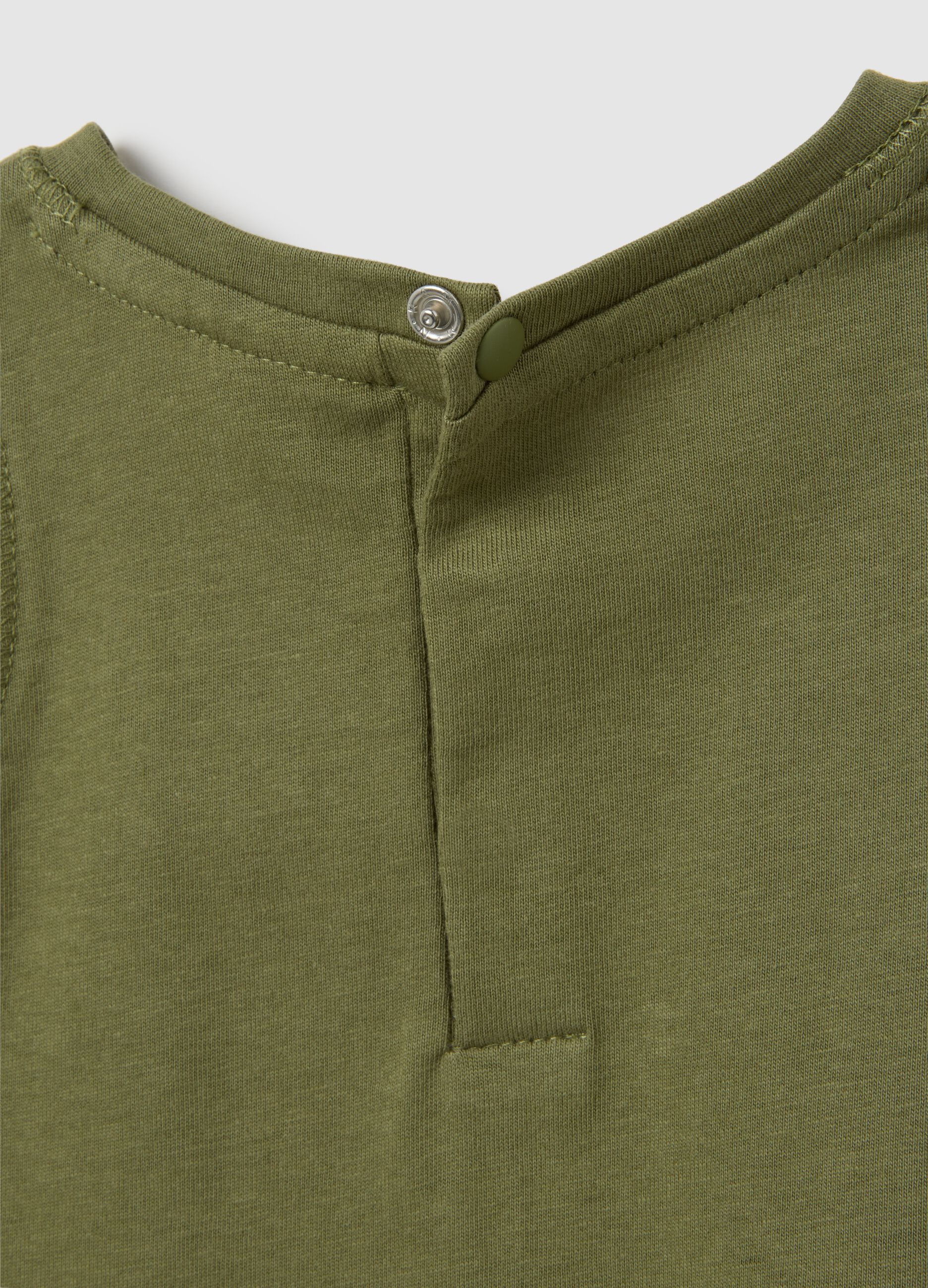 Green sleeveless children's top in pure cotton