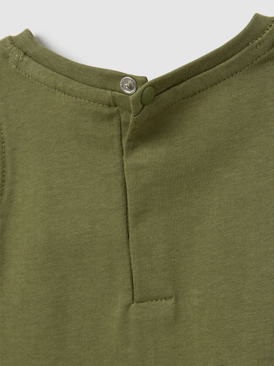 Green sleeveless children's top in pure cotton_3