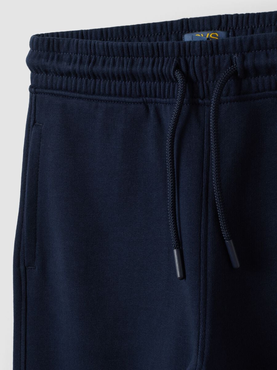 Navy cotton-viscose joggers with contrast print for boys_2