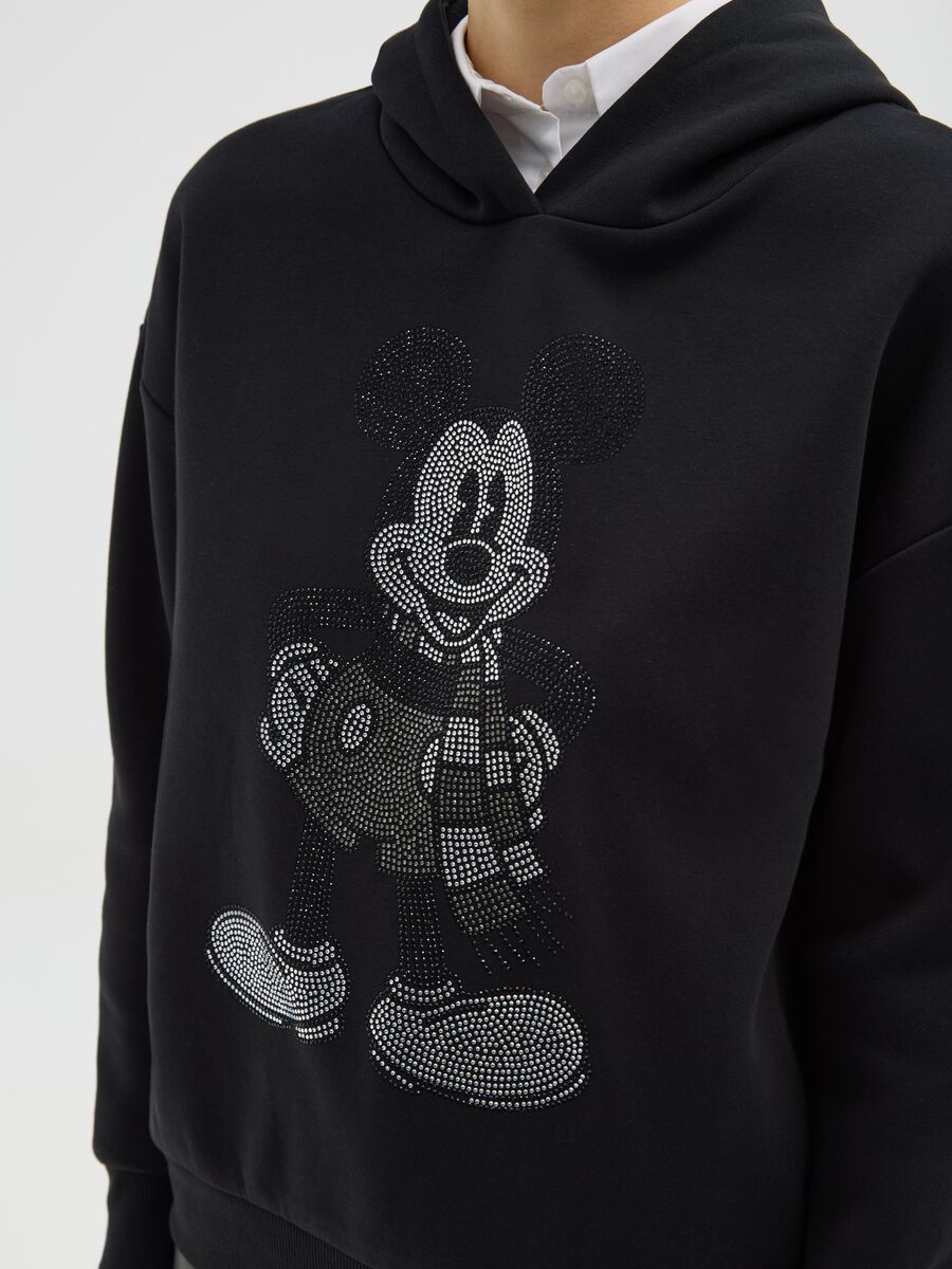 Felpa nera in misto cotone regular fit con stampa Disney_4