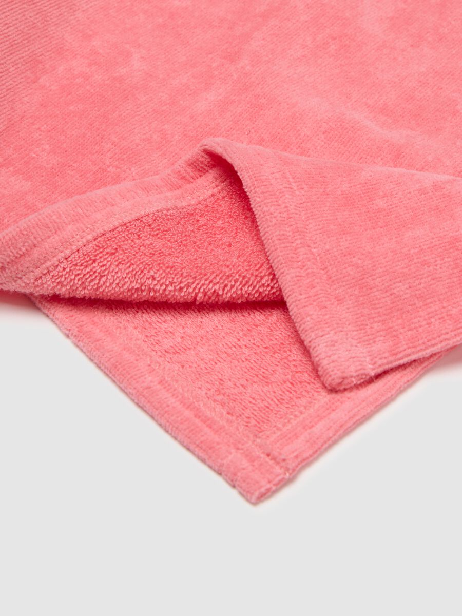 Baby girl's pink pure cotton bath poncho with hood_3