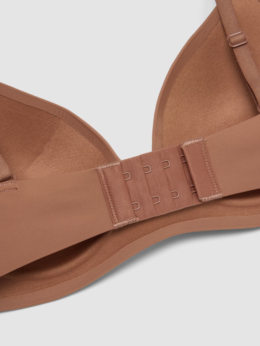 Reggiseno a triangolo marrone imbottito in tessuto elasticizzato_5