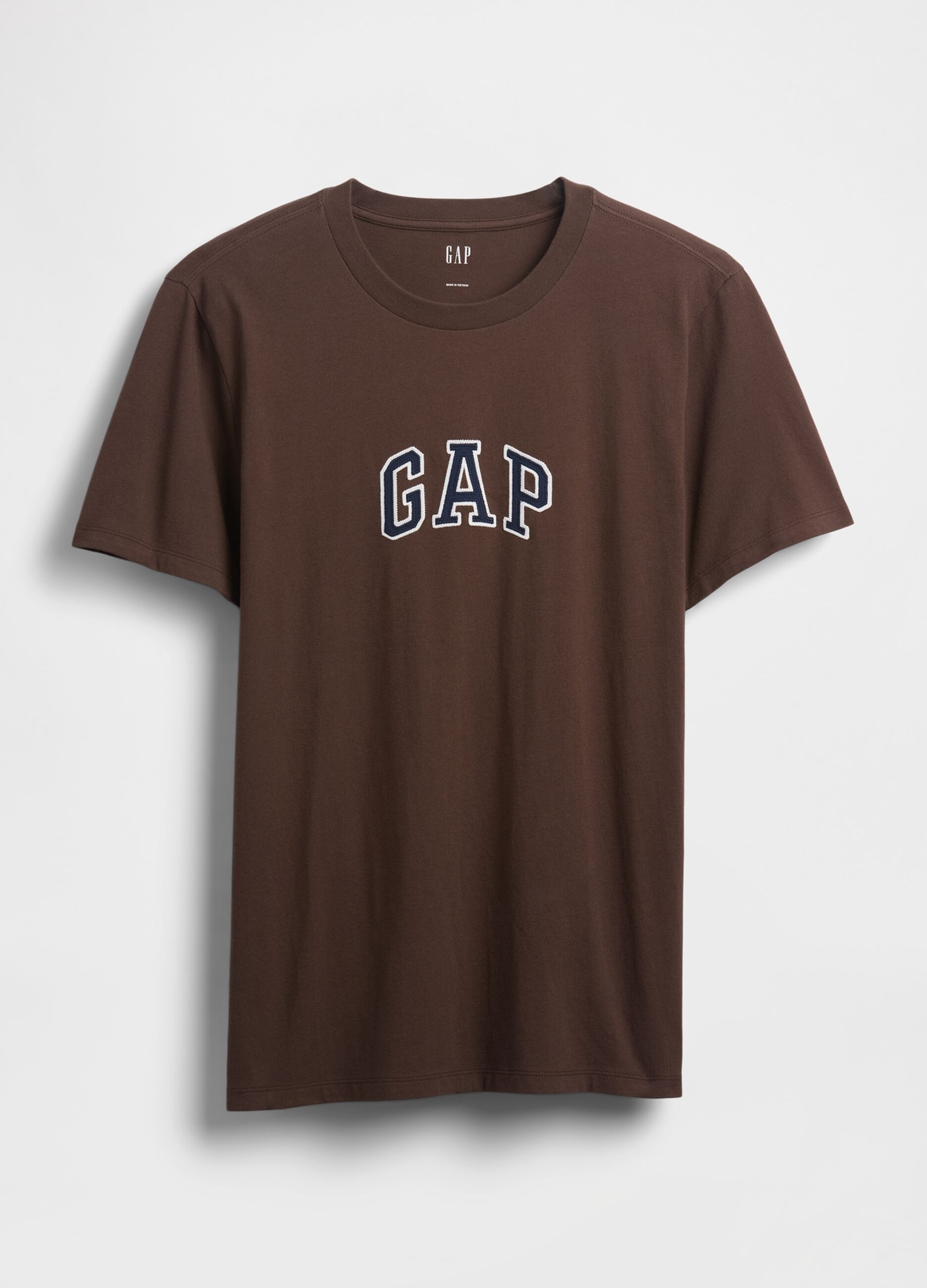 Brown short-sleeved cotton t-shirt