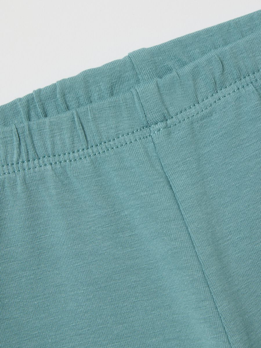 Girls' stretchy cotton blue leggings regular fit_2