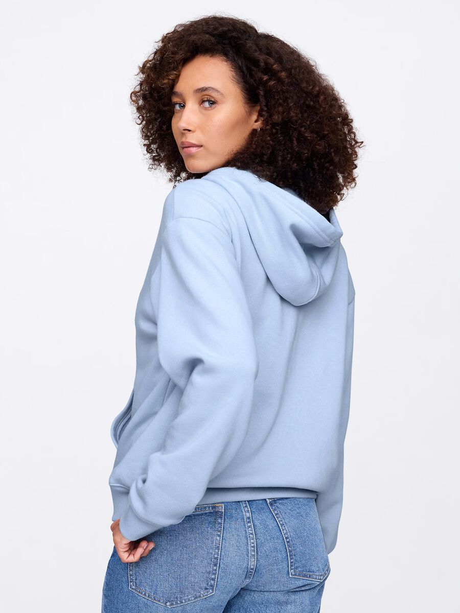 Light blue full-zip sweatshirt with hood and logo_2