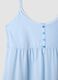 Pure cotton nightdress with white and light blue stripes and straps_5