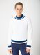 White sporty cotton blend sweater ALTAVIA COURT_1