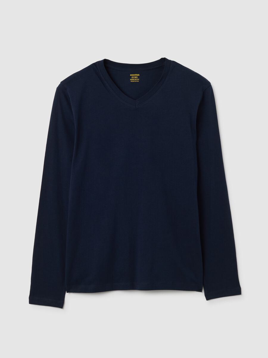 T-shirt in puro cotone blu regular fit_4