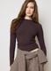 Long-sleeve brown t-shirt in stretch fabric_3