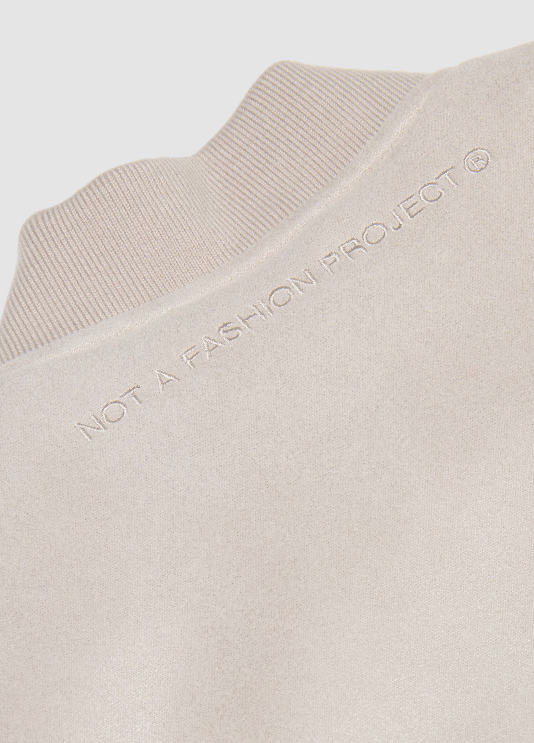 Faux Suede Bomber Jacket Light Beige