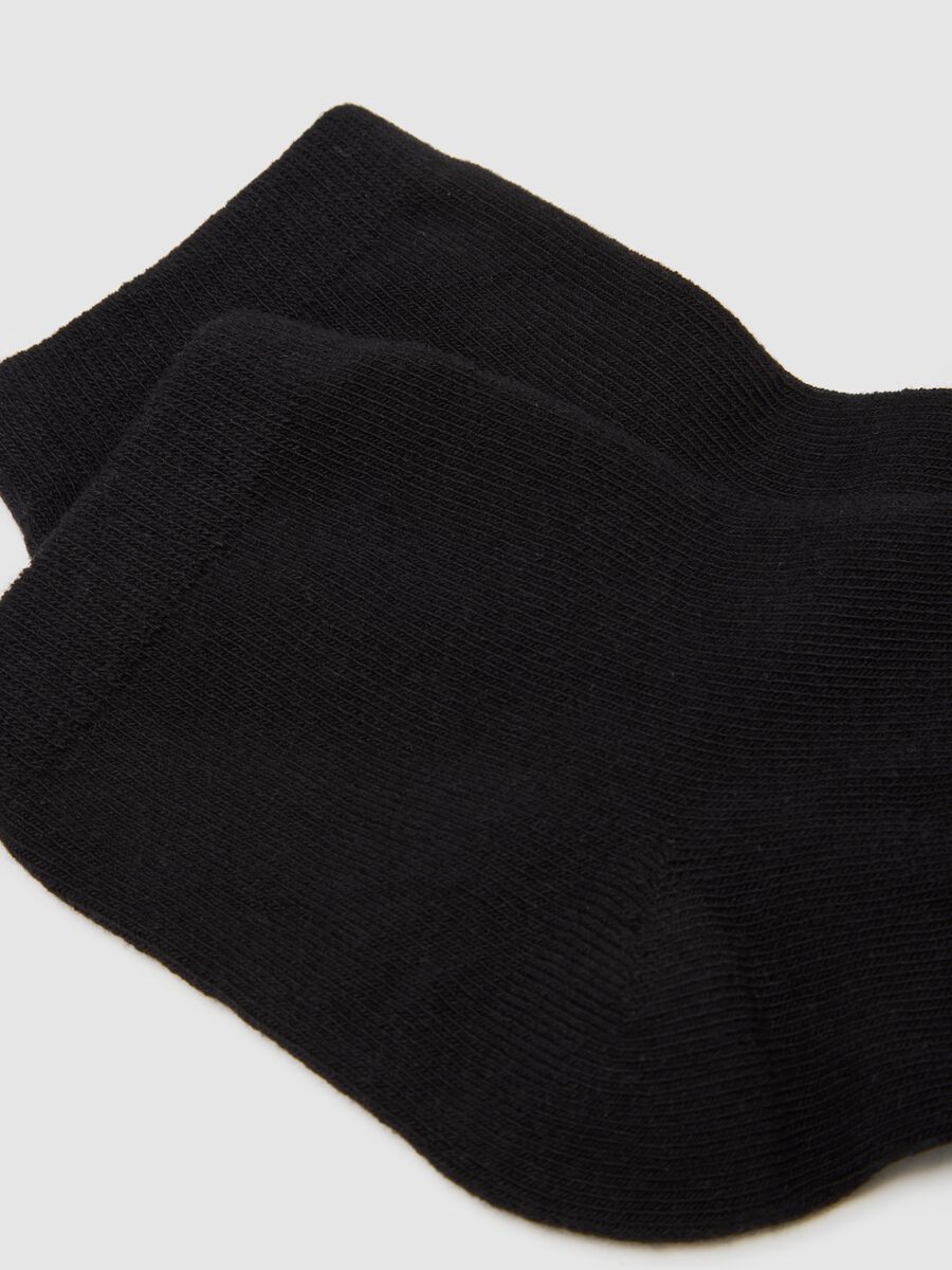 Three-pack black cotton blend regular fit sports socks_2