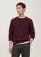 Maglione rosso girocollo in misto cotone e lana_0