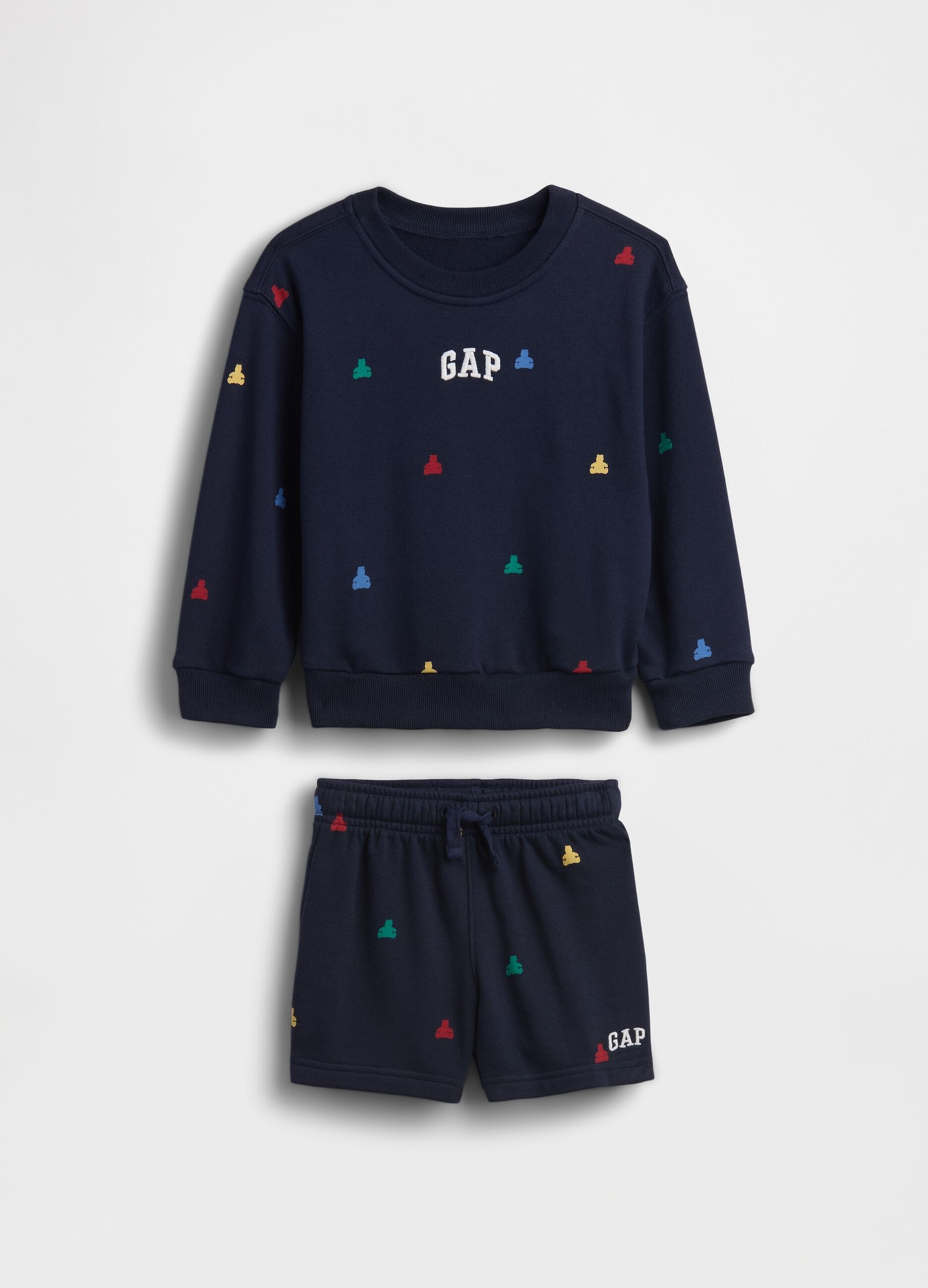 Cotton-blend sweatshirt and shorts set