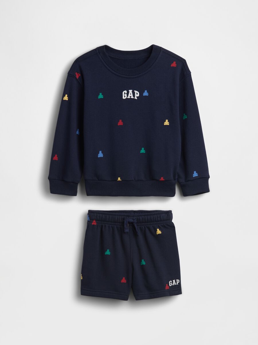Cotton-blend sweatshirt and shorts set_1