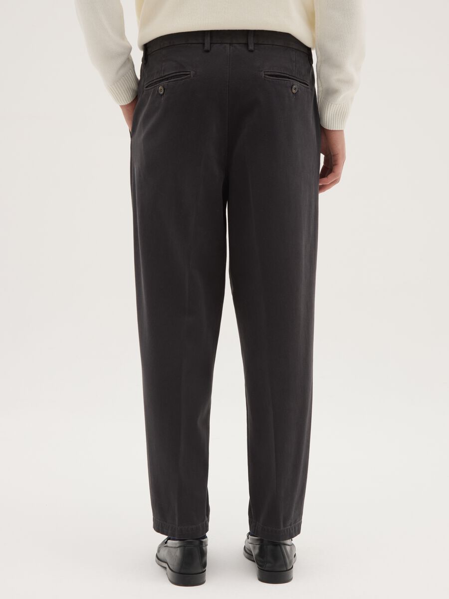 Grey chino trousers in pure cotton regular fit_2