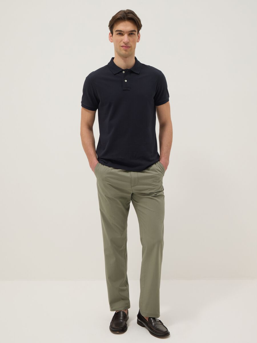 Slim fit blue pure cotton polo_1
