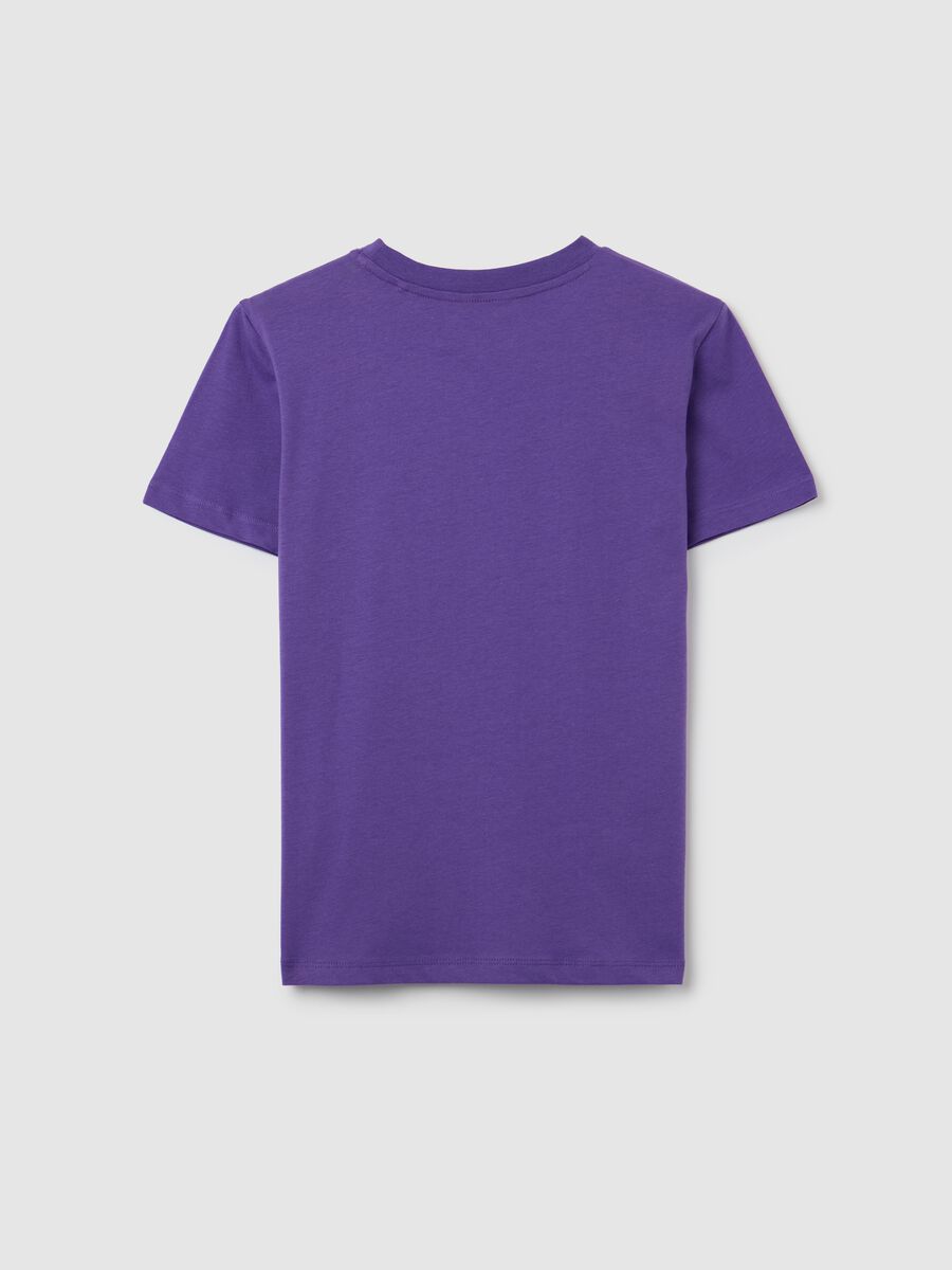 T-shirt da ragazzo in puro cotone viola slim fit_4