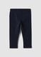 Blue stretch organic cotton leggings with rhinestones for baby girl_1