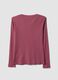 Purple organic cotton pyjama top with Henley neckline_6