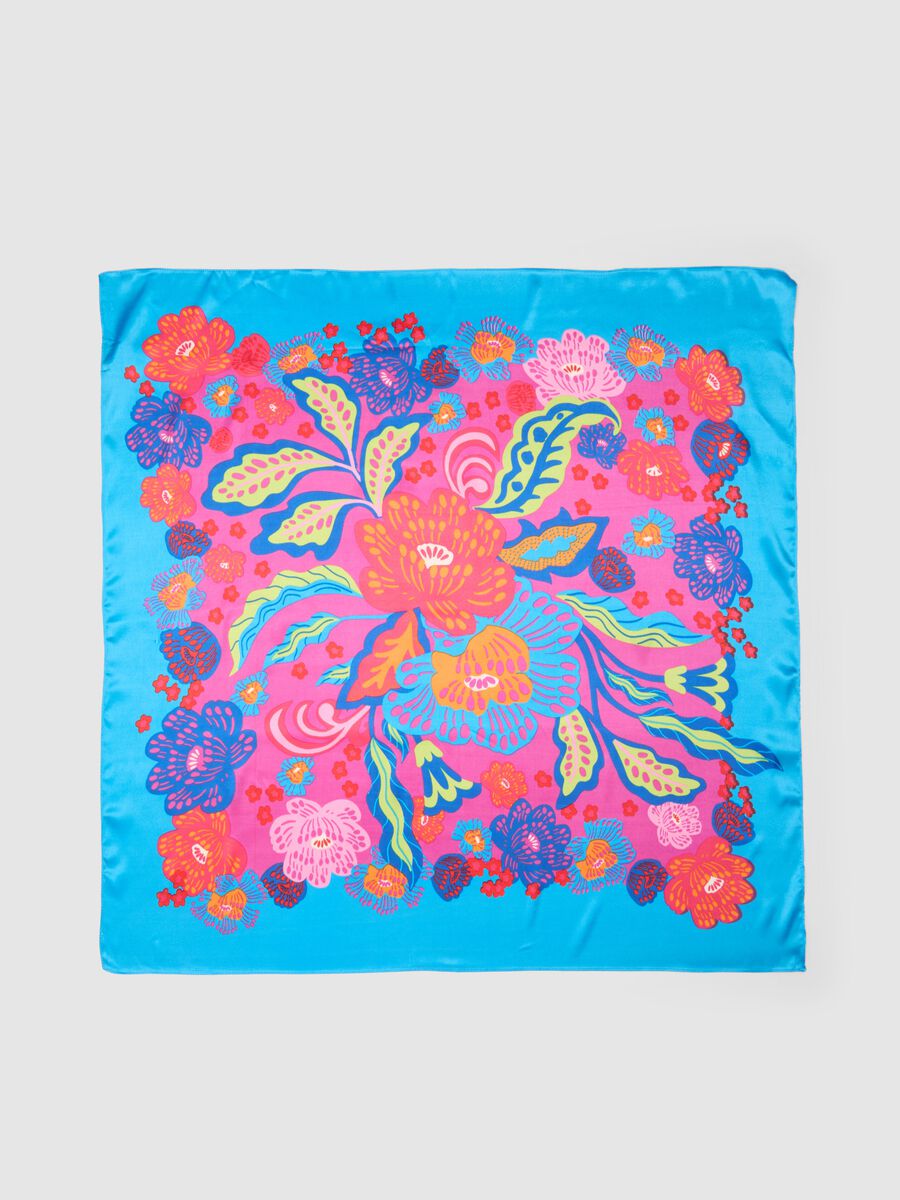 Foulard leggero multicolor con stampa floreale_1