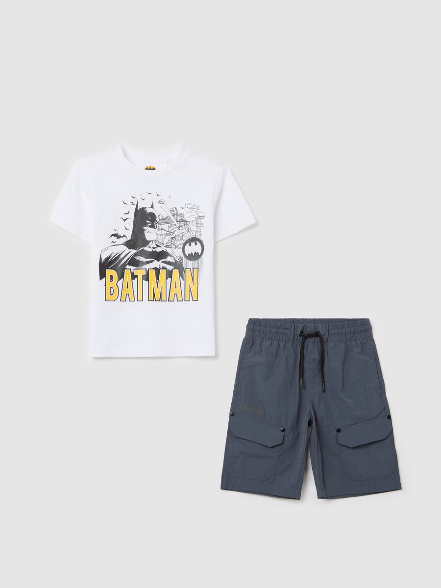 White and grey Batman jogging set_0