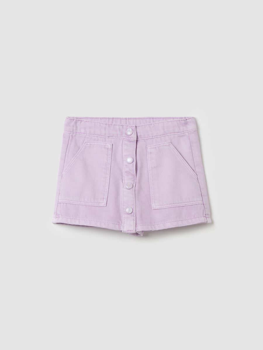 Denim skort with pockets_0